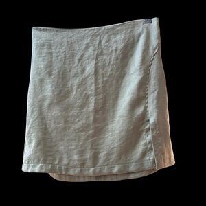 Forever 21 Light Sage Mini Skirt with Front Slit, XS